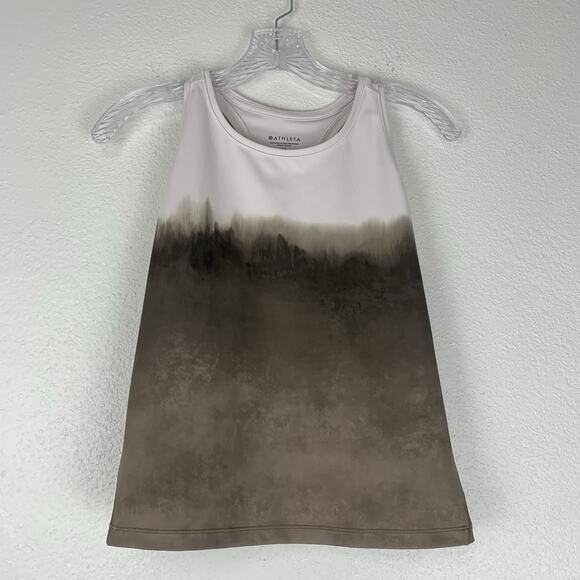 Athleta Tops - Athleta Shirt Womens 1X Tank Top Shanti Watercolor Stripe Crop Mortar Mushroom‎